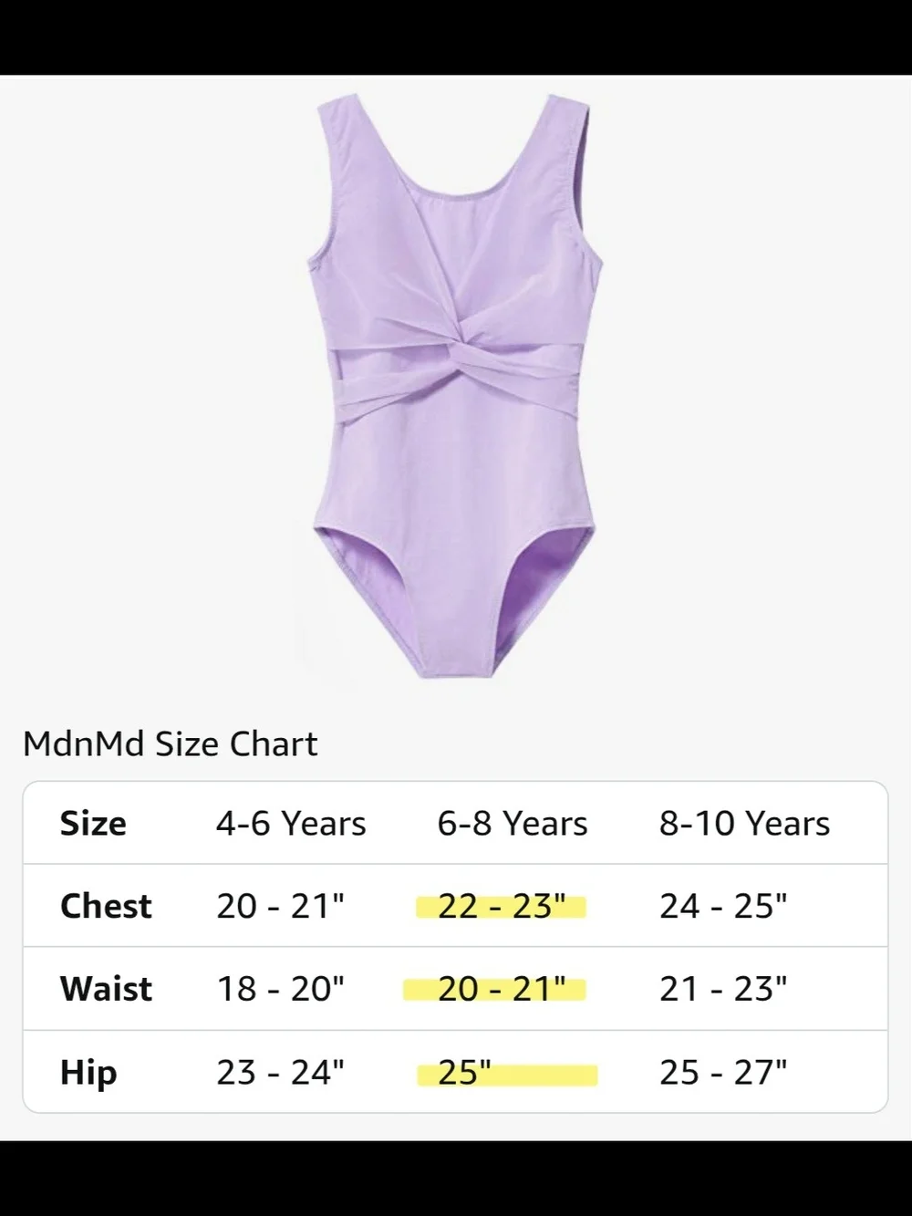 Lilac Twist-Front Leotard Girls 6